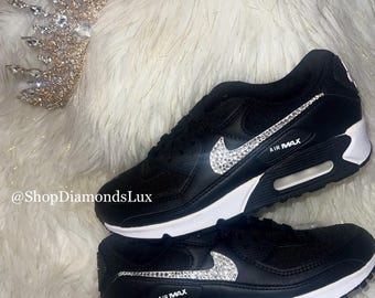 Swarovski Bling Nike Air 90 Women&#39;s Custom Sneakers Girl&#39;s Shoes