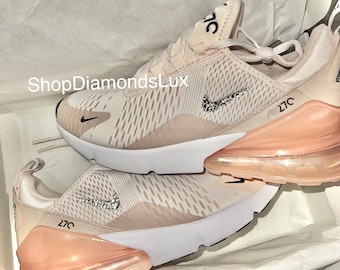 Swarovski Crystal Nike Blush Air max 270 | Women's Bling Shoes | Custom Nike Bedazzled Sneakers