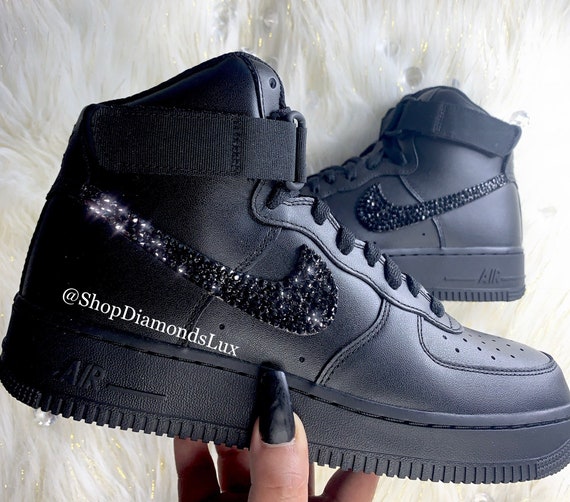 Swarovski Crystal Custom Nike Air Force One High Top Women's Bling