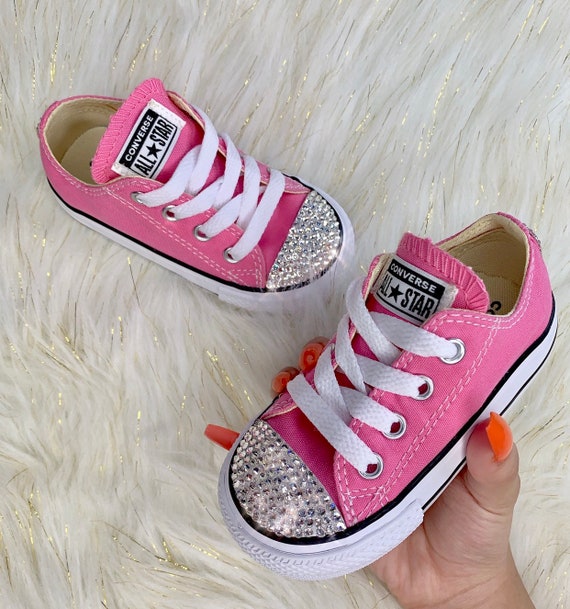Pink Converse Baby Bling Toddler Weddings Flower Girls Shoes Etsy