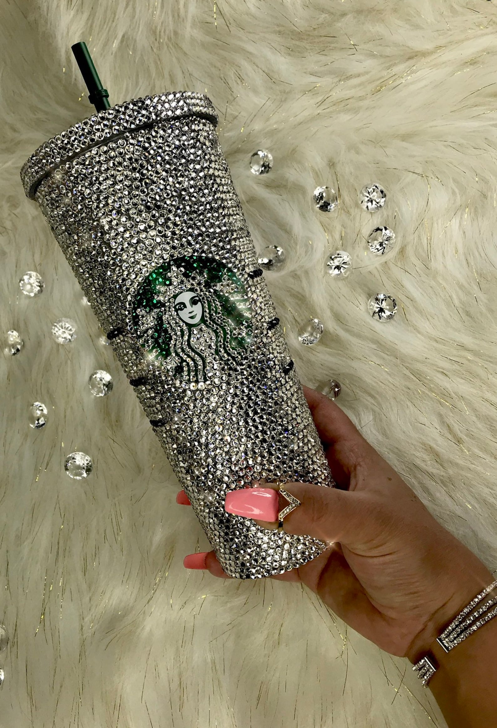 Swarovski Bling Starbucks Tumbler Custom Bling Starbucks Cold Cup