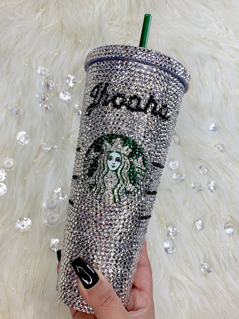 Bling Starbucks Tumbler Custom Starbucks Cold Cup Swarovski Etsy