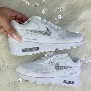 Men's Nike Air Max 90 With Diamond Swarovski Sneakers | Custom Bling Shoes | Men’s Wedding Shoes image 2