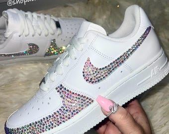 Bedazzled Nike Air Force One | Bling Diamond Sneakers | Custom Wedding Prom Birthday Shoes