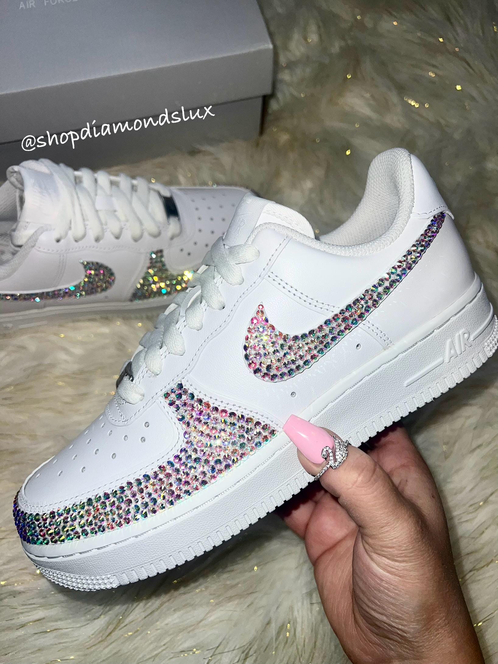 Bedazzled Nike Air Force One | Bling Diamond Sneakers | Custom