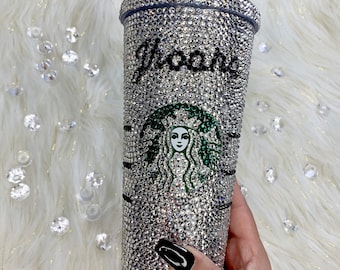 Aangepaste Swarovski-kristallen Starbucks-beker: koude bling-beker