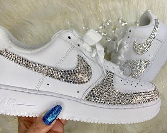 Women's Swarovski Crystal Nike Air Force  | Bling Sneakers | Wedding Bridal Birthday Shoes | Custom Nikes