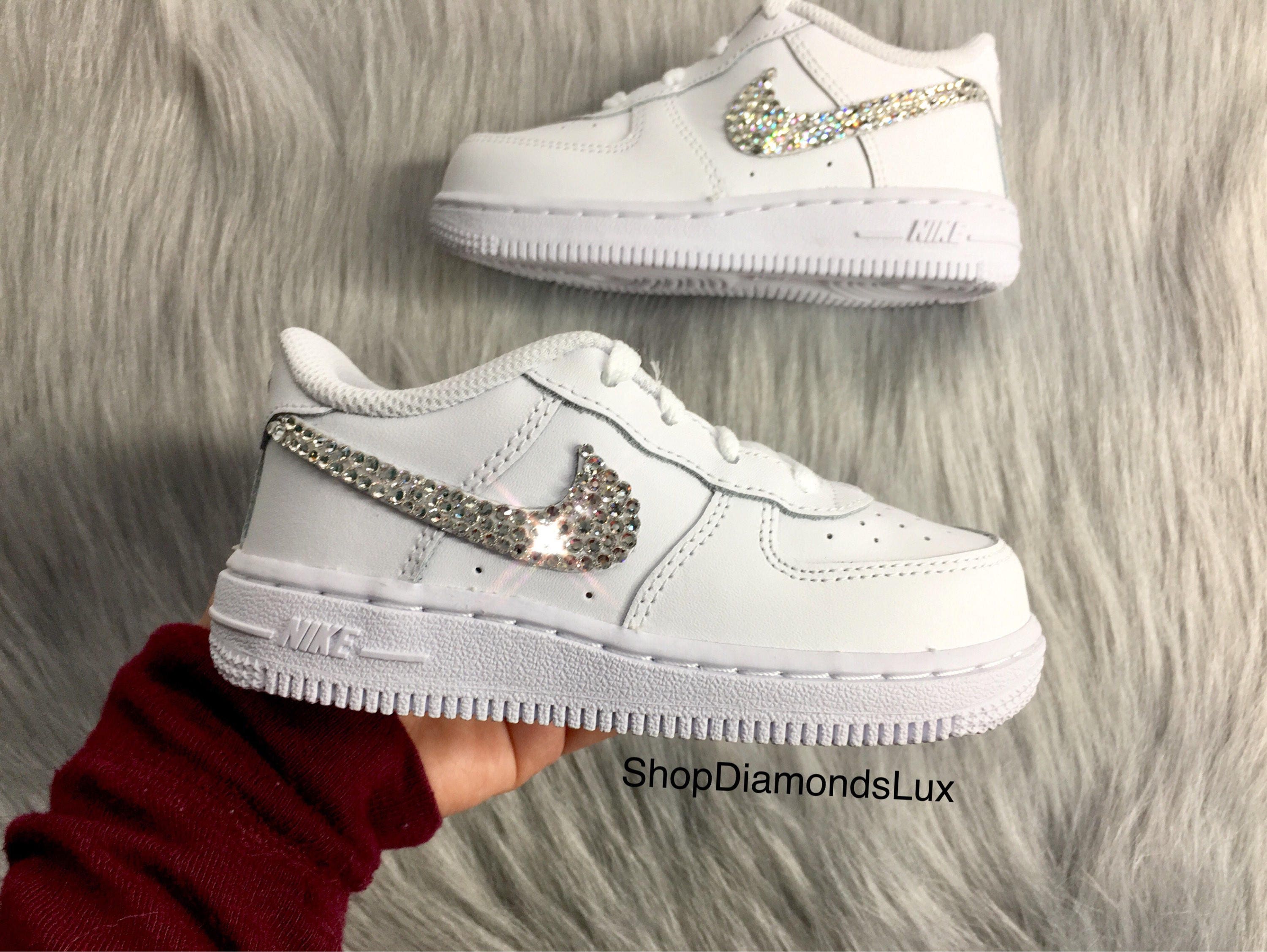 Swarovski Crystal Nike Air Force 1 Low Baby Girl's Toddler | Etsy