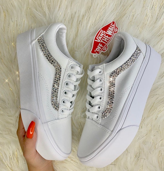 vans platform white custom