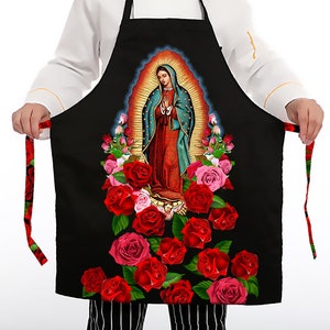 Virgin of Guadalupe Apron, Virgin Mary Chef Kitchen Apron