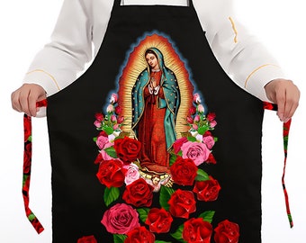 Virgin of Guadalupe Apron, Virgin Mary Chef Kitchen Apron