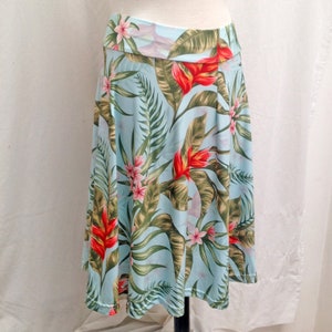 Women's Flower Skirt Knee Length Tropical With Green & - Etsy