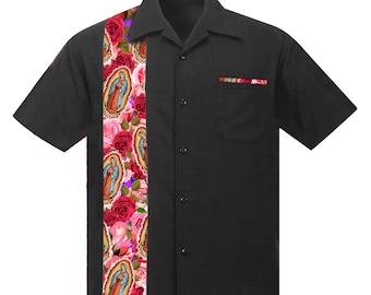Our Lady of Guadalupe , Bowling Shirt, Hawaiian Shirt Rockabilly Retro Casual style