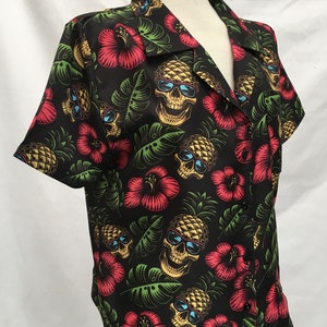 Small Love Shirt - Hibiscus and Pineapples on White main image 1