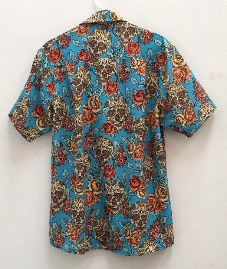 Hawaiian Shirt for Men With Vintage Skulls and Roses Casual - Etsy