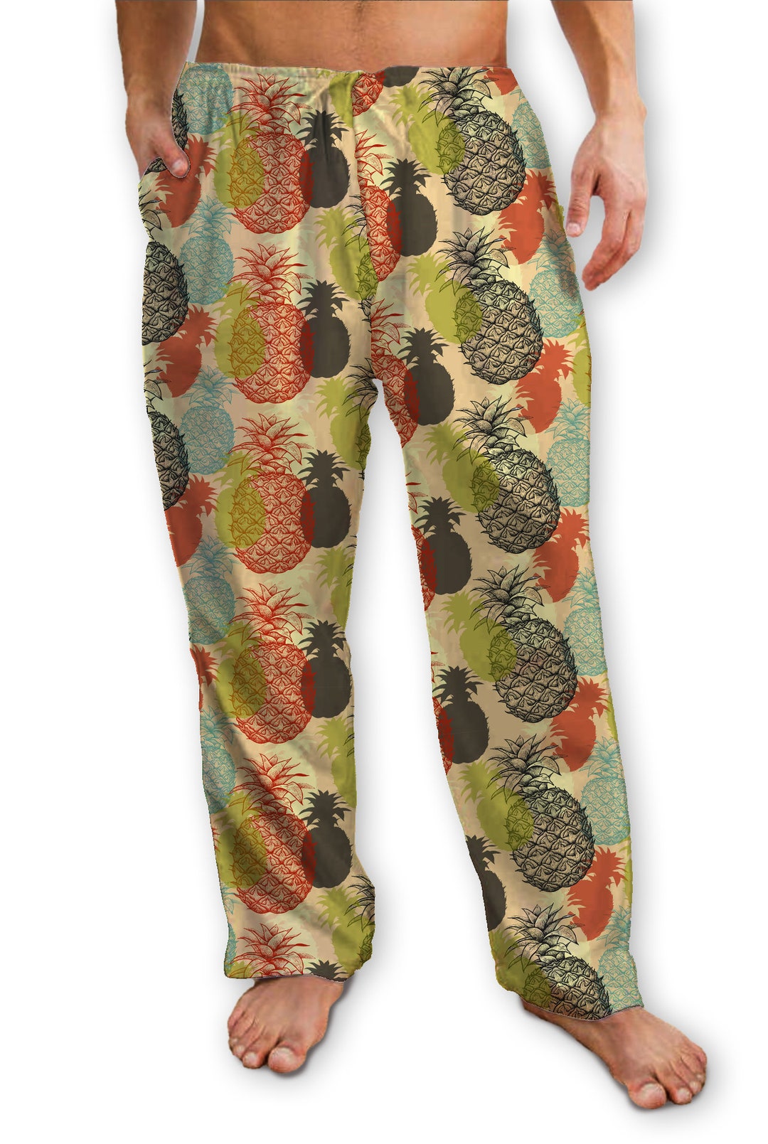 Pineapple Pajama Pants Sleep Bottoms Vintage Print on Lounge - Etsy