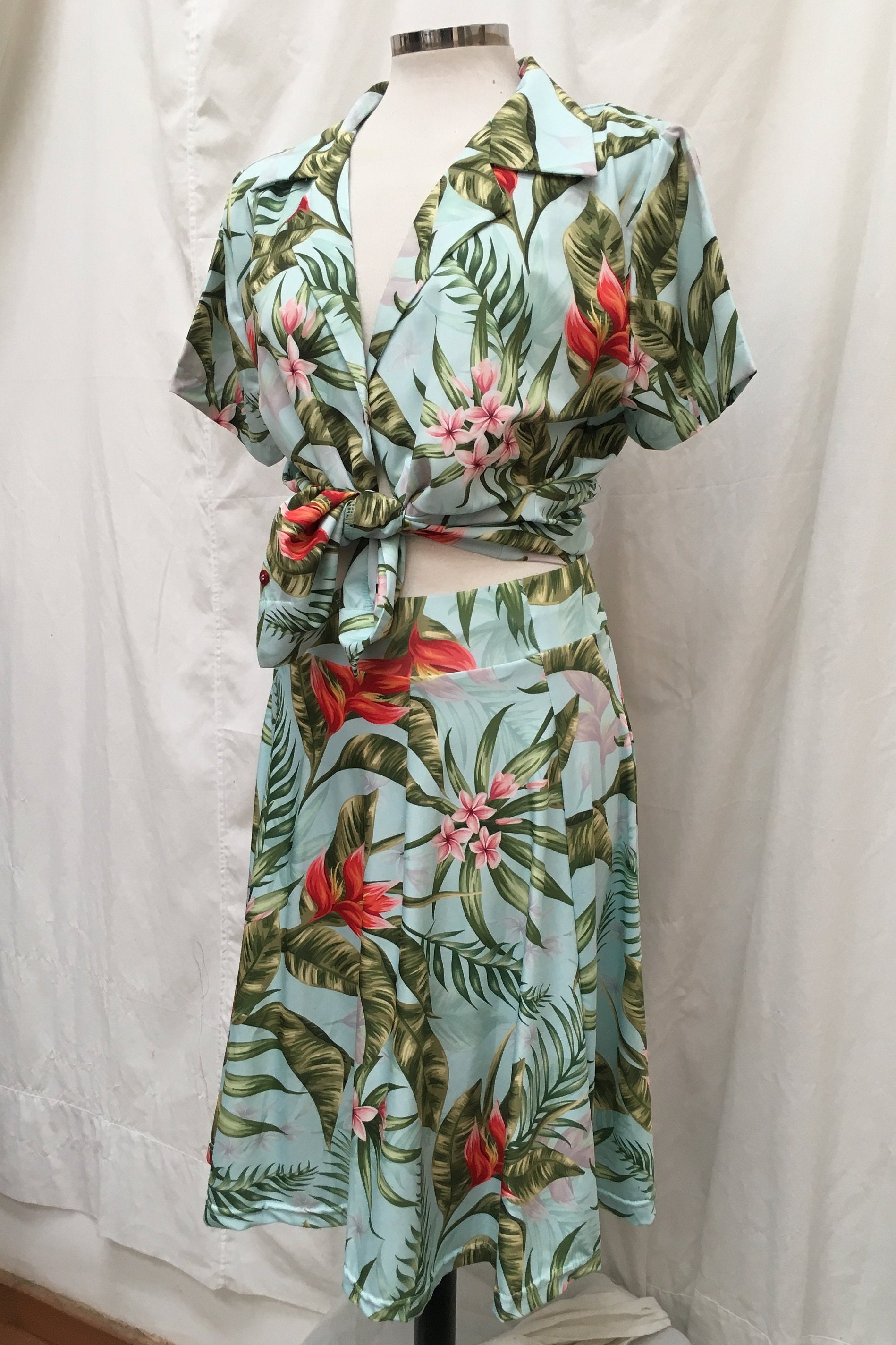 Womens Long Skirt Coconut Girl Tropical Floral Print Dress | Etsy