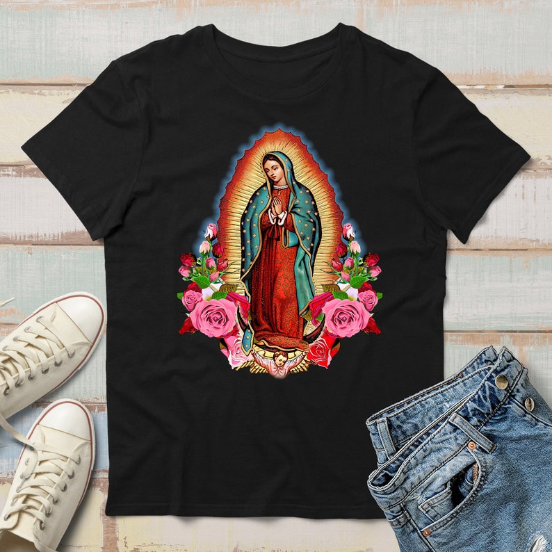 Virgin Mary Shirt Our Lady of Guadalupe Saint Mary T-shirt | Etsy