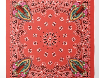 Virgin Mary Bandana, Our Lady of Guadalupe Scarf Head Wrap