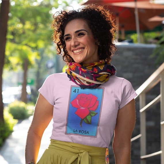 Mexican Loteria Tshirts - La Rosa T Shirt Mexican Loteria Tshirts - La Rosa T Shirt