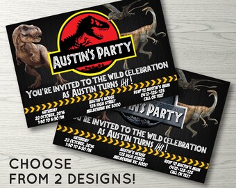 Jurassic World Invitation, Jurassic Park Invitation, Dinosaur Invitation, Dinosaurs Birthday Party, Jurassic World Birthday Invitation