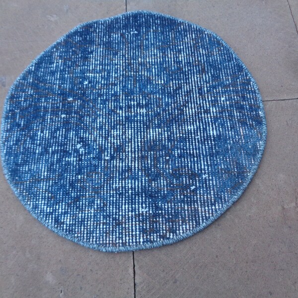 Blue Round Rug Etsy