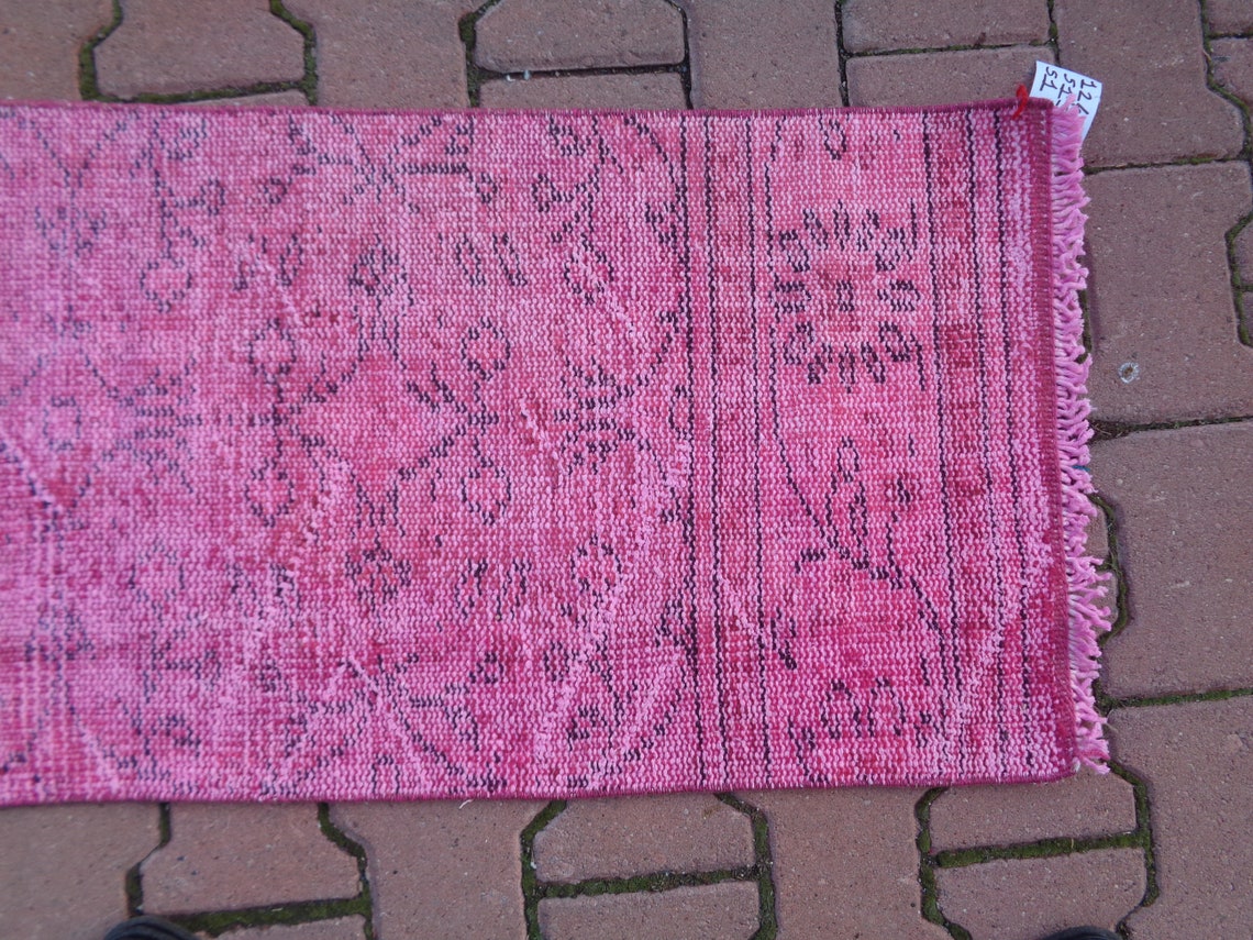 Extra Long Runner Rug Overdyed Staircase Rugvintage Hallway Etsy