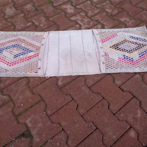 Vintage Handmade Saddlebag | 16&quot; x 47&quot; (40 x 120 cm) | Unique Bohemian Decor, bag for donkeys, bicycles, motorcycles, Unique Wall Decor SNW