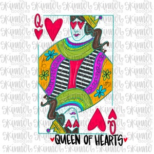 Queen of Hearts Valentine TShirt Design PNG SVG Cut file for Sublimation