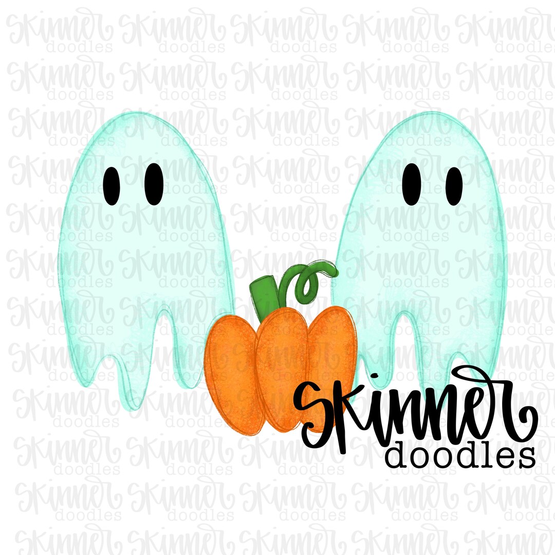 Watercolor PNG Ghost Pumpkin Printable Digital Download Clipart Sublimation Halloween Trio - Etsy
