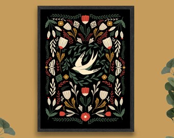 Folk Bird Print