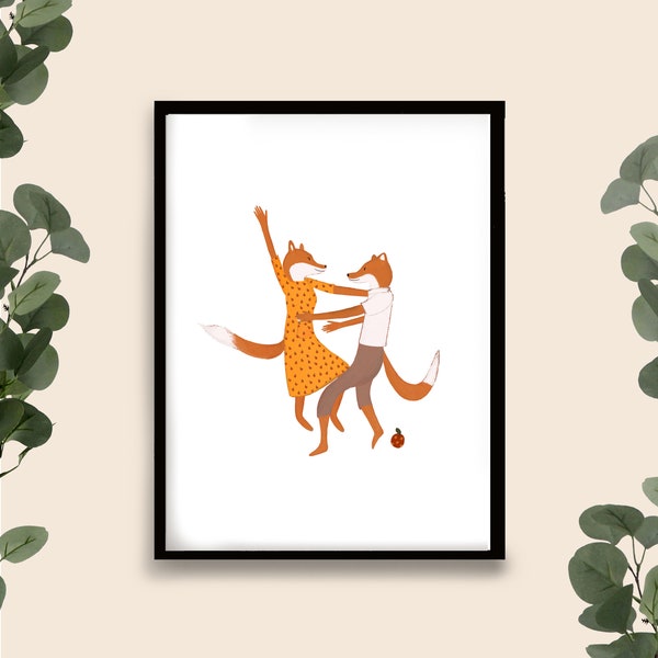 Fantastischer Mr Fox Dancing Print