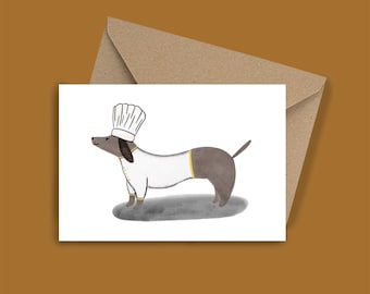 Sausage dog greeting card