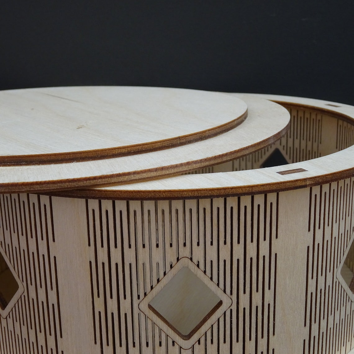 Round box v3 Laser cut vector plan laser cut vector model Etsy