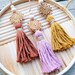 Sun Rattan Tassel Car Charm, Wanderlust Car Decor, Rearview Mirror Hanging, Essential Oil Diffuser, Boho Purse Charm