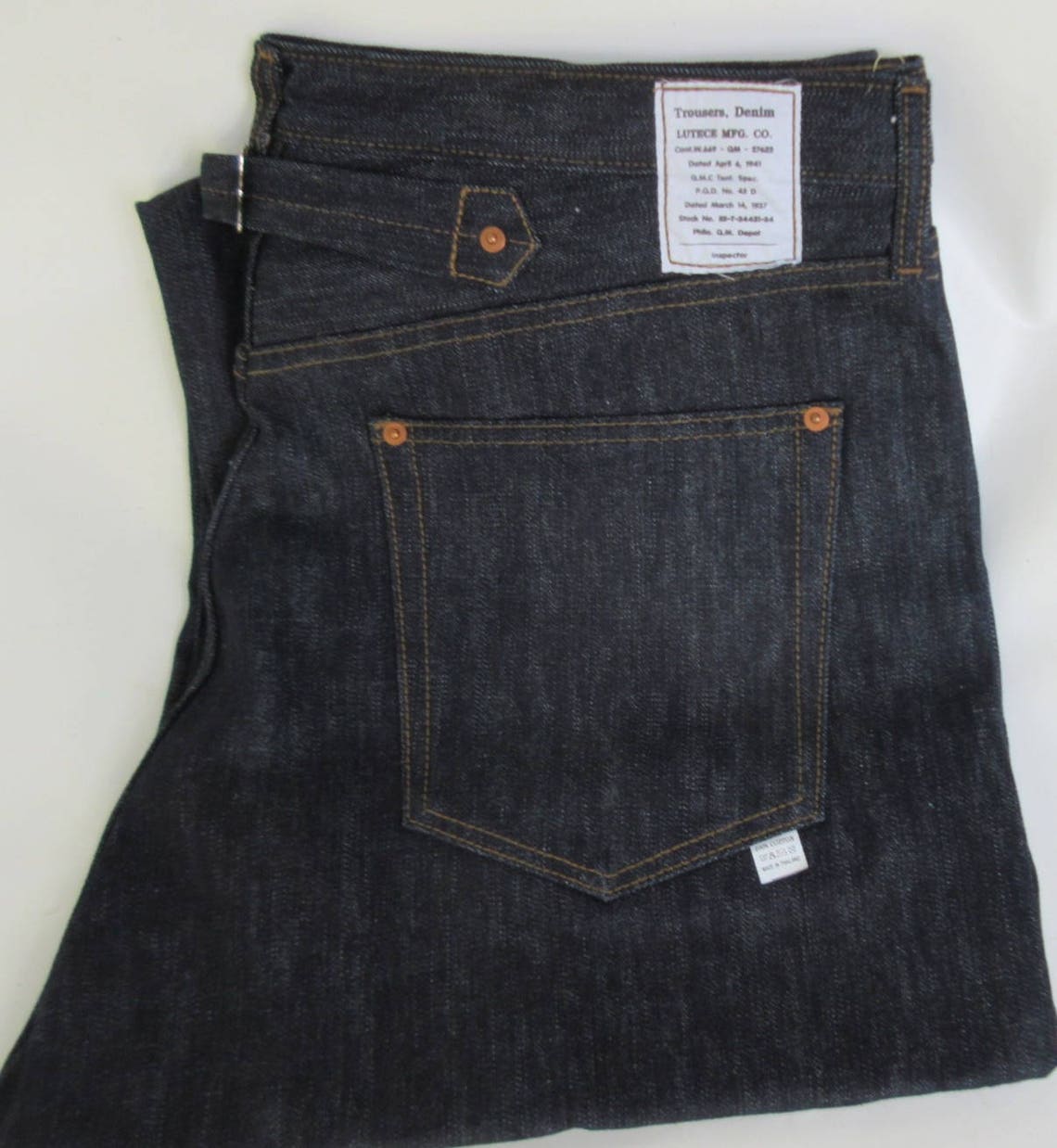Lutece Mfg Co Quartermaster Denim Jeans 30-40s Style | Etsy