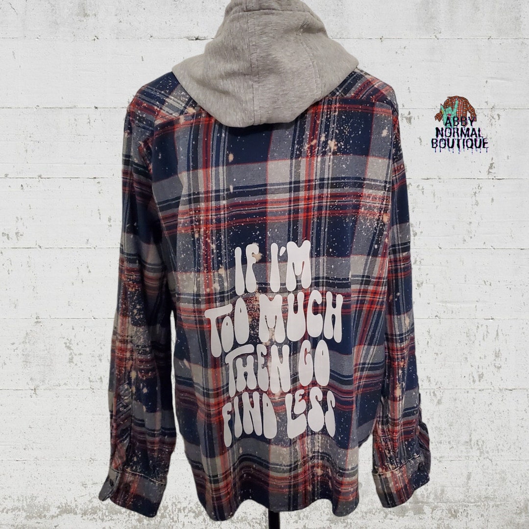 Custom Hooded Flannel Shirt Funny Buttonup Jacket Too Etsy