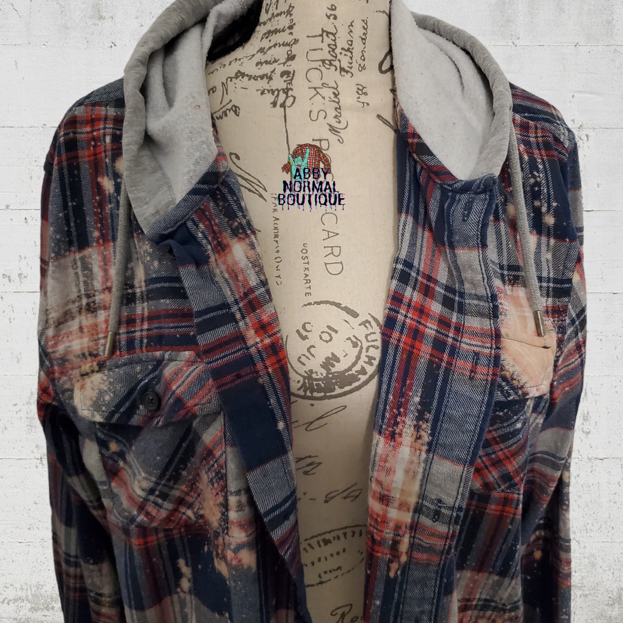 Custom Hooded Flannel Shirt Funny Buttonup Jacket Too Etsy