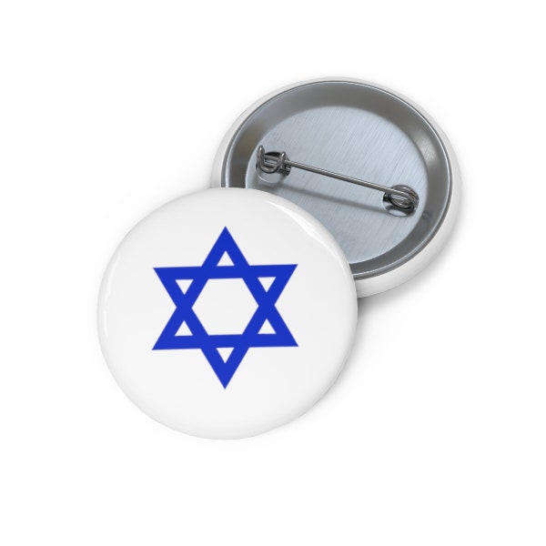 Israel Support Pin Button. Symbolizing Israel Pin Badge. Hope and Unity Badge. Peaceful Pin Badge. Star of David Pin Badge.