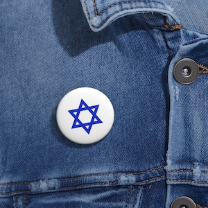 Israel Support Pin Button. Symbolizing Israel Pin Badge. Hope and Unity Badge. Peaceful Pin Badge. Star of David Pin Badge.