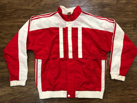 red adidas track top