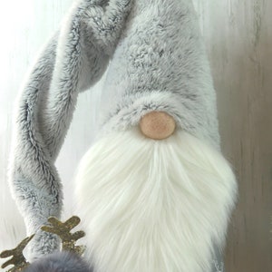 LARGE 14&quot;  Grey Reindeer Gnome Nordic Scandinavian Nisse Tomte Gonk