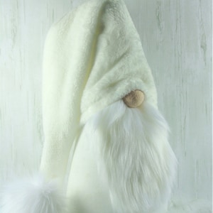 LARGE 14&quot;  White Winter Gnome Nordic Scandinavian Nisse Tomte Gonk