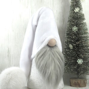 LARGE 14&quot;  White Gnome Nordic Scandinavian Nisse Tomte Gonk