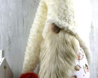 LARGE 14" Christmas Robins Gnome Nordic Scandinavian Nisse Tomte Gonk