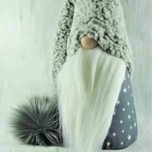 LARGE 14&quot; Starry Grey Gnome Nordic Scandinavian Nisse Tomte Gonk