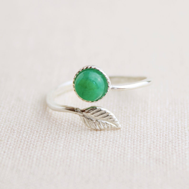 Emerald Ring Adjustable Gemstone Ring Thumb Ring Silver Ring Gift For Her Mothers Day Gift From Daughter Rings For Women