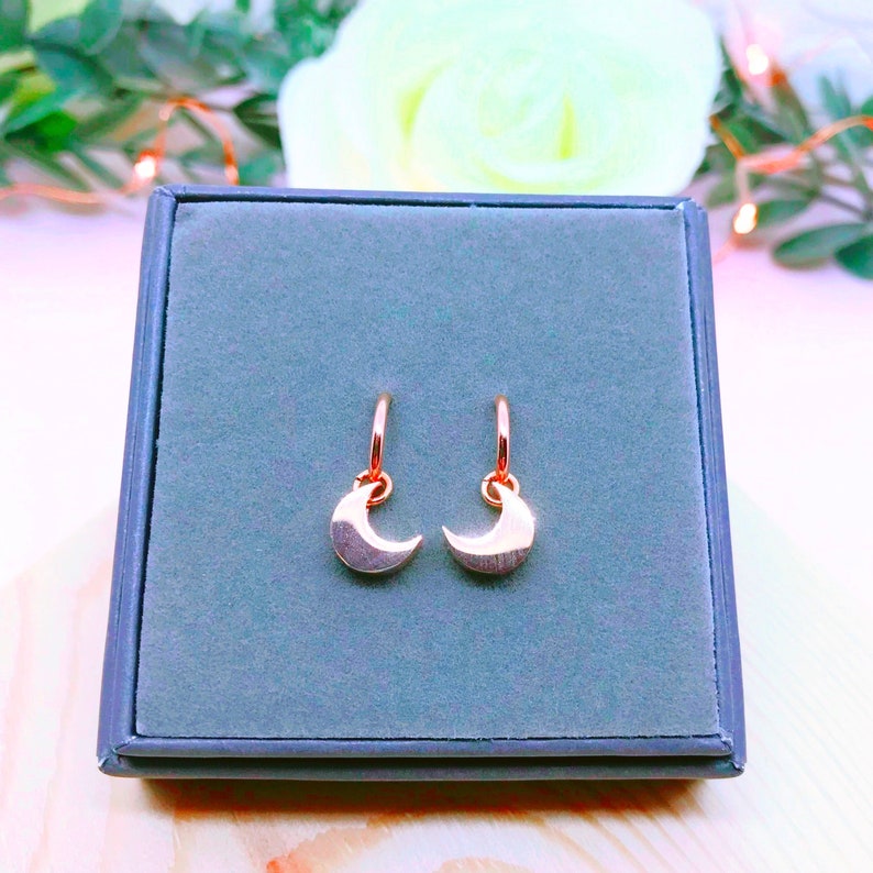 Unique Small Earrings Crescent Moon Hoop Earrings Tiny Moon Earrings Small Moon Earrings Hoop Earrings Rose Gold Statement Earrings