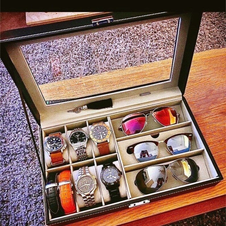 Mens Watch Display Case Sunglasses Box Personalized Gift For Etsy