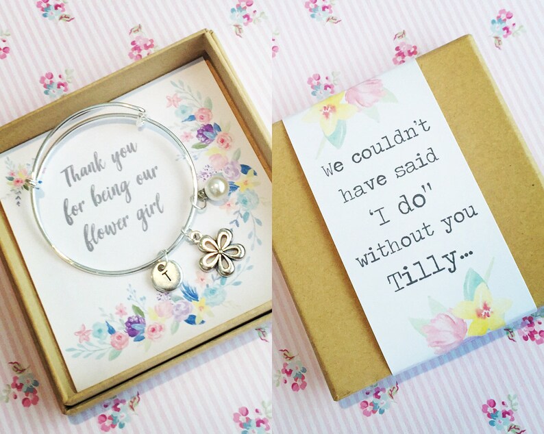 Thank You for Being Our Flower Girl Charm Bracelet Thank You Etsy UK